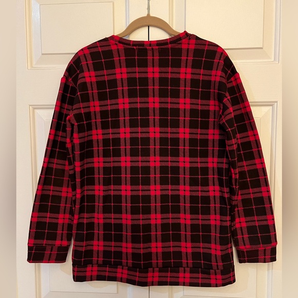 Plaid Holiday Sweatshirt with Dog Design EUC Size XL - Picture 6 of 6